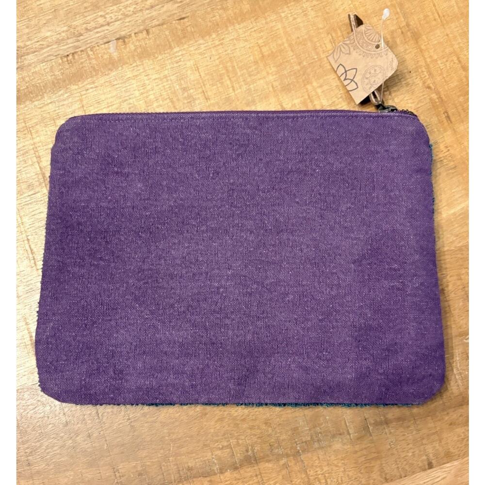 Karma Gifts Made In India Purple Mushrooms Bag Purse Handbag NWT - Picture 4 of 8
